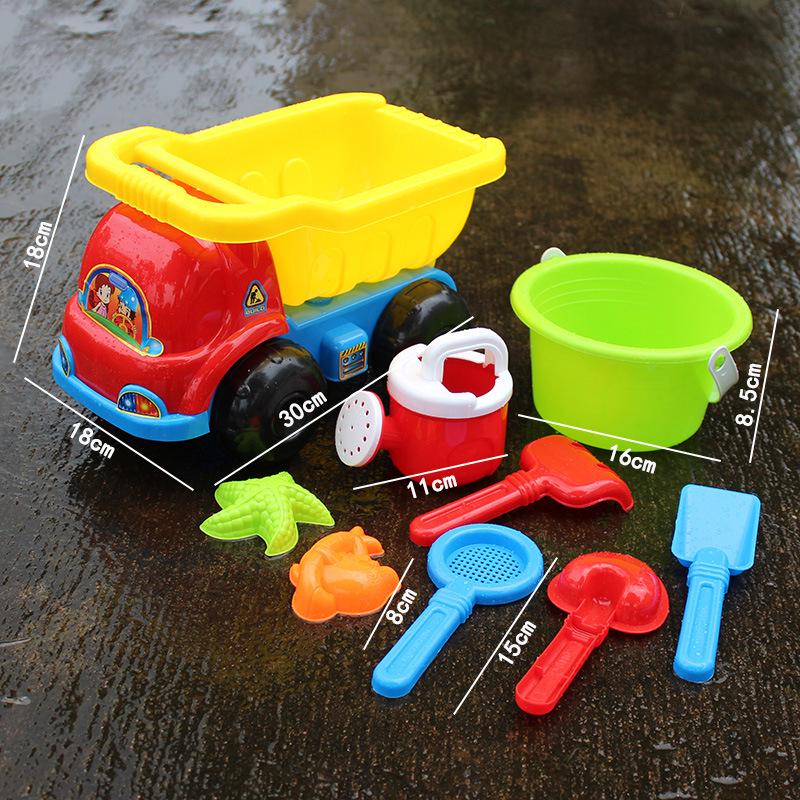 Popular Large Plastic Beach Toy Car Sandglass Set for Kids - Perfect for Sand and Water Play, Bath Time, and Recreation.