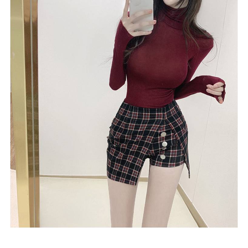 Autumn Winter Women Sexy Slim Cotton Shirt High Neck Long Sleeve Tops