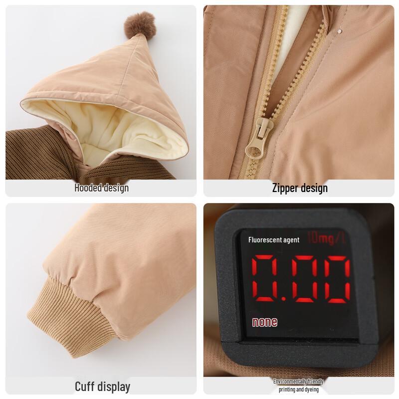 DUUDUU Verdickte Baumwoll-Winterjacke für Kleinkinder