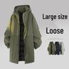Men's Trendy Plus Size Mid-Length Cotton Windbreaker Jacket - Warm and Fashionable 2026 Edition