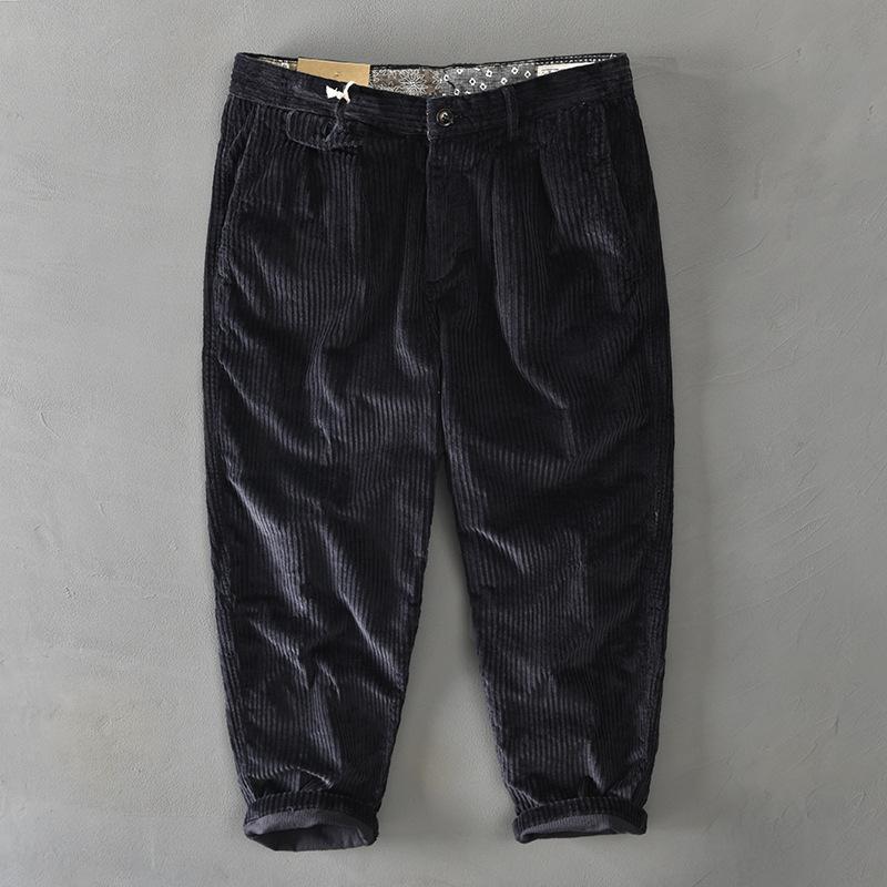 Japanese Style Cargo Pants Autumn and Winter Fashion New Men's Pants Mid-waist Cotton Corduroy Baggy Pants Casual Men Trousers