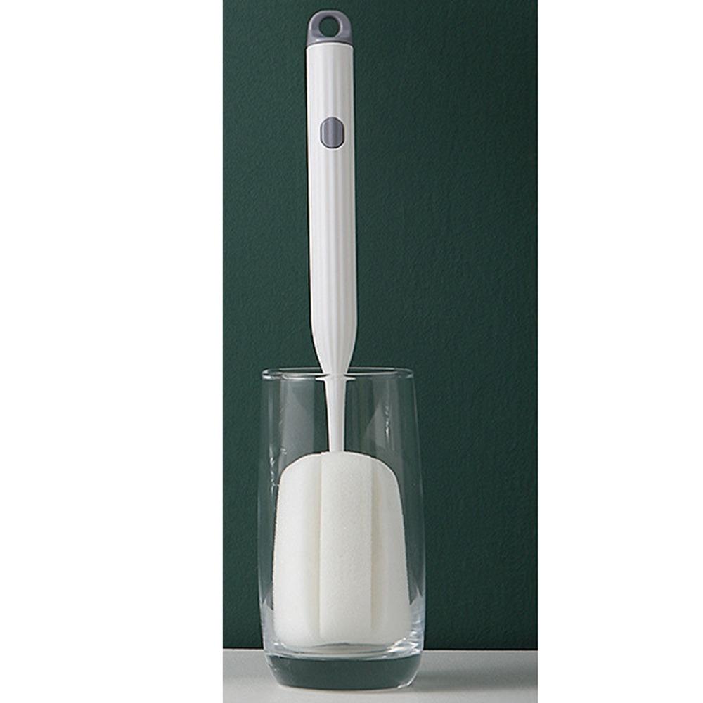 2pcs Long Handle Design Long Handle Scrub Brush Sponge Head Cup Washing Brush Stain Removal