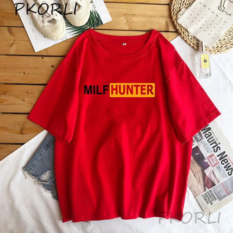 

Milf Hunter T Shirt Funny Joke Unisex Cotton Short Sleeve Tshirts Creative Design Adult Unisex Tops Tee Homme Casual Streetwear S