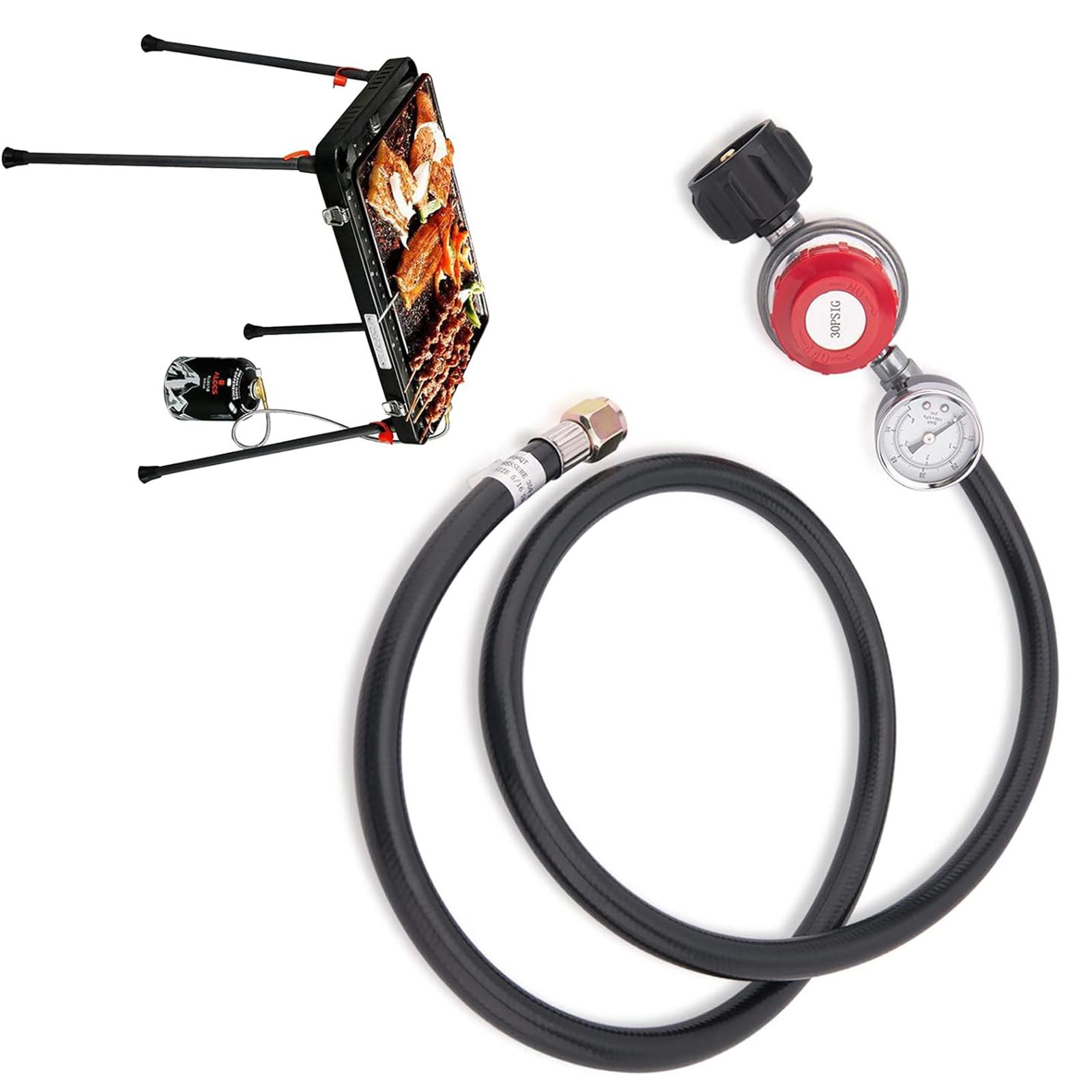 

Adjustable Gas Grill Propane Regulator with Hose High Pressure Fit for Tank BBQ Grill Burners Fryers Heaters Cooker