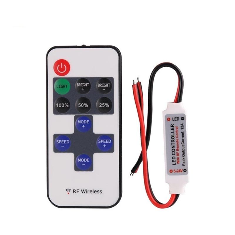 

Контроллер затемнения 5-24 В Монохроматическая световая полоса Пульт дистанционного управления 11-кнопочный радиочастотный контроллер