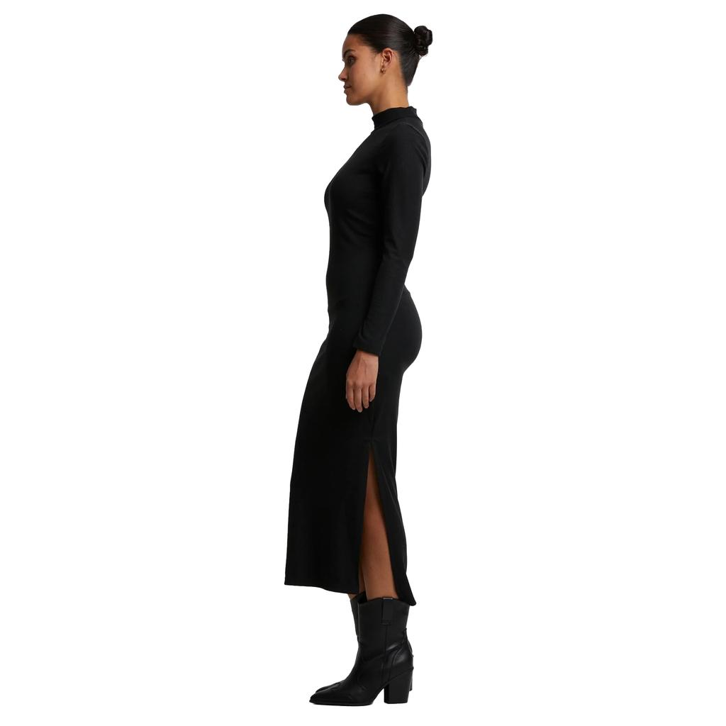 Urban Classics Womens/Ladies Ribbed Mock Neck Long-Sleeved Dress