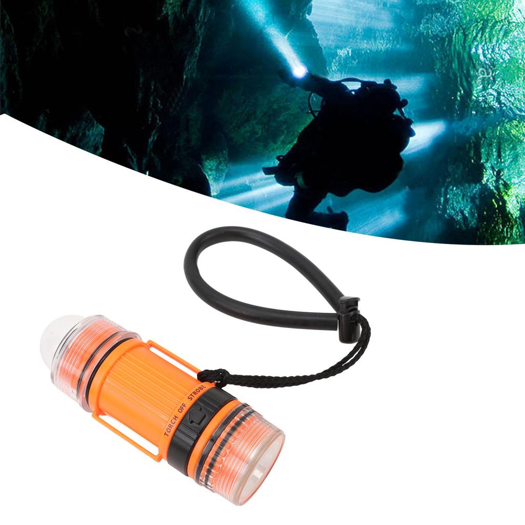 Dive Strobe Light Waterproof High Brightness LED Battery Powered Diving Signal Flashlight for Underwater Adventure