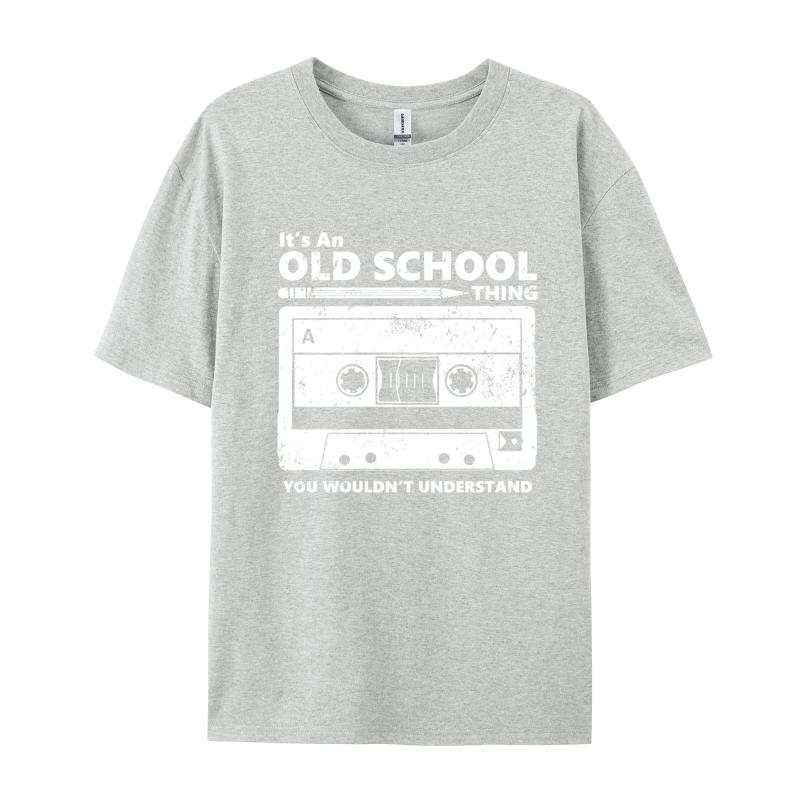 Vintage Unisex Tshirts Old School Skool Cassette Tape 2024 Discount All Cotton Top Tshirts Comfortable Soft Texture