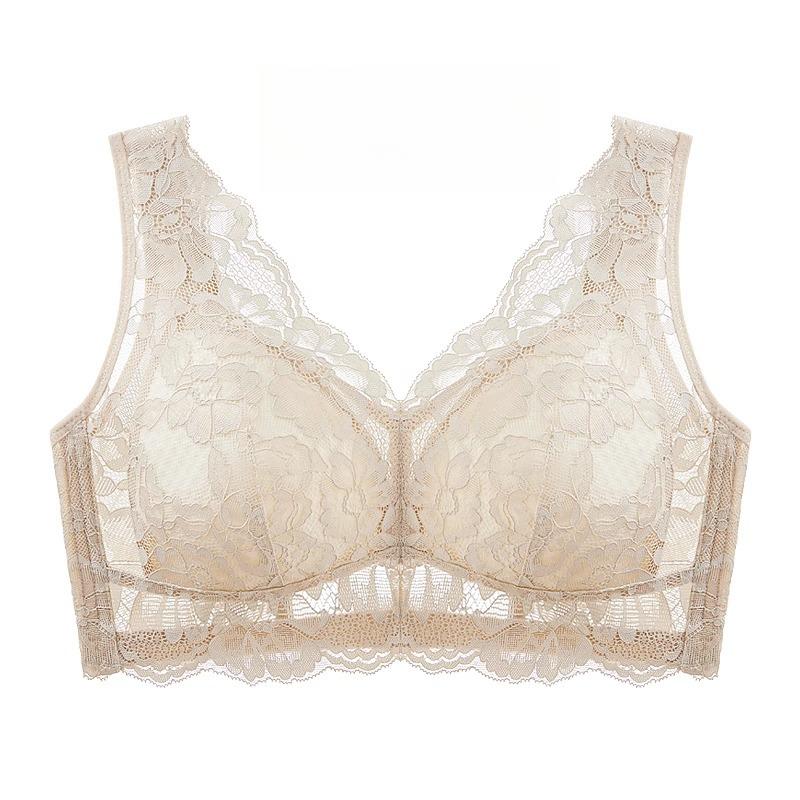 

Красивое нижнее белье для спины Женский тонкий дышащий бюстгальтер без косточек с полной чашкой большого размера Топ-майка 42/95E бежевый