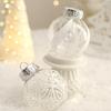 Painted Silver & White Christmas Ball Set: Elegant Tree Ornaments