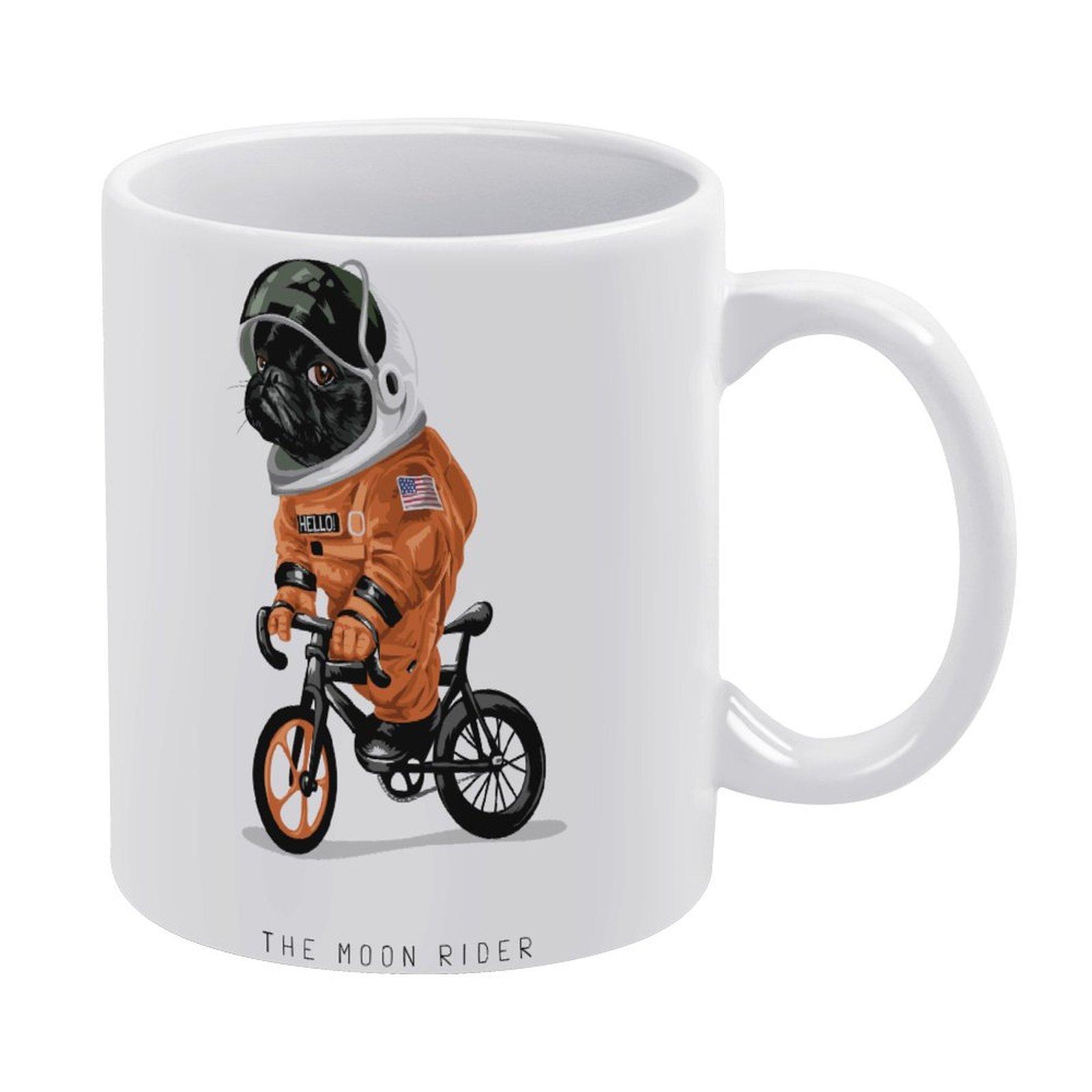 

1Pack 11oz White Ceramic Mug Featuring Double-Side Printed Graphic Reliable Coffee Cup For Home Office Use білий