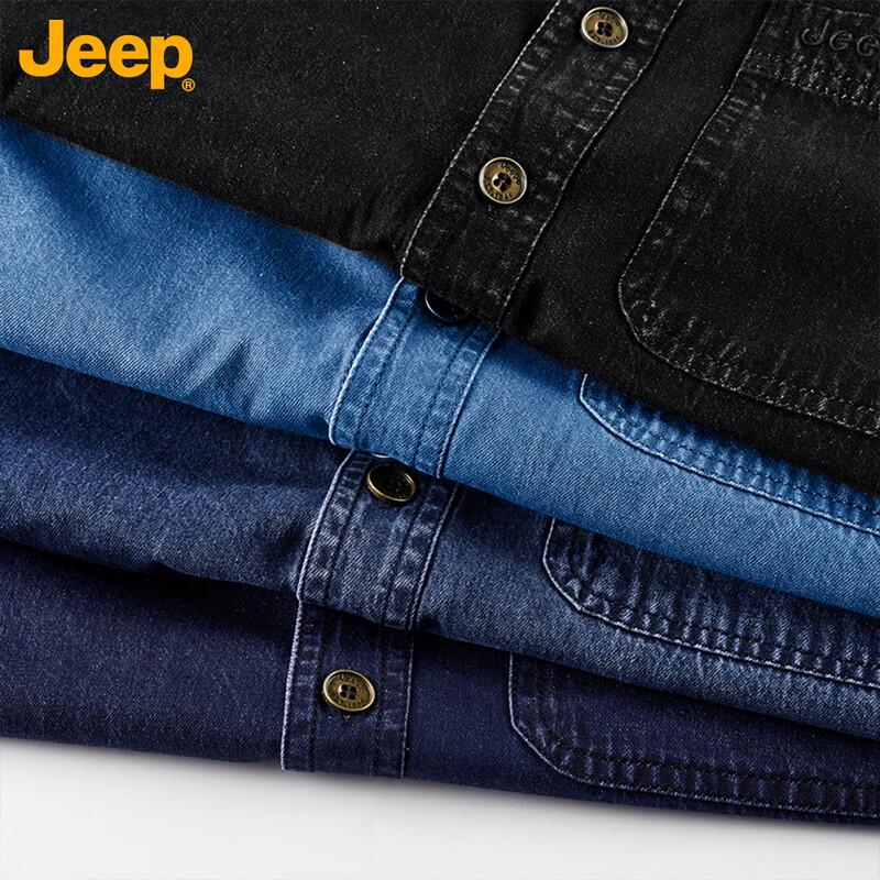 JEEP Men's Washed Cotton Long Sleeve Shirt