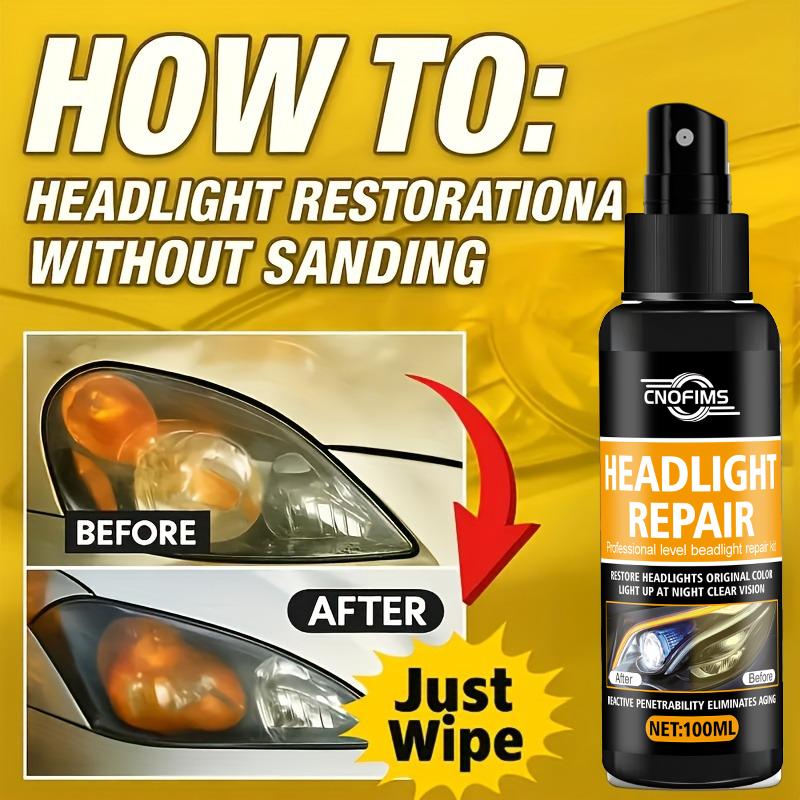 Ceramic Headlight Repair Spray, High-end Car Headlight Repair Tool - Removes Yellowing and Oxidation, Restores Clarity, and Prov