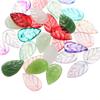 30 Stück/Los 11x18mm Glas Blatt Blätter Perlen Anhänger für DIY Halskette Schmuckherstellung Zubehör Großhandel