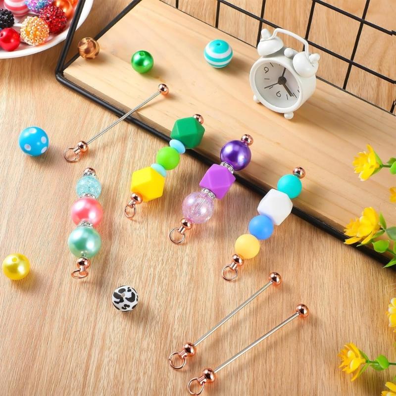 Portable 20 Pcs Sturdy Alloy Long Rods Charm Pendant Accessory for Earrings and Necklace Jewelry Making with Eye Pins