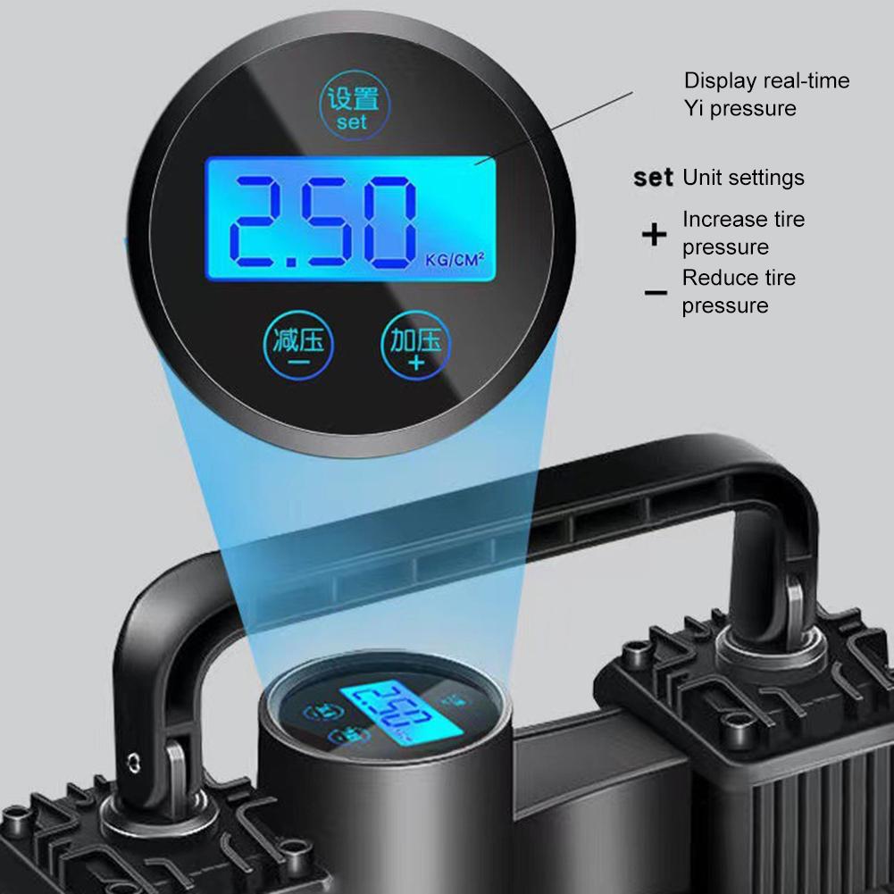 Car Air Pump 12V 150PSI Car Electric Air Compressor Tire Inflator with Pressure Gauge LED Motorcycle Bike Ball Inflatable Pump