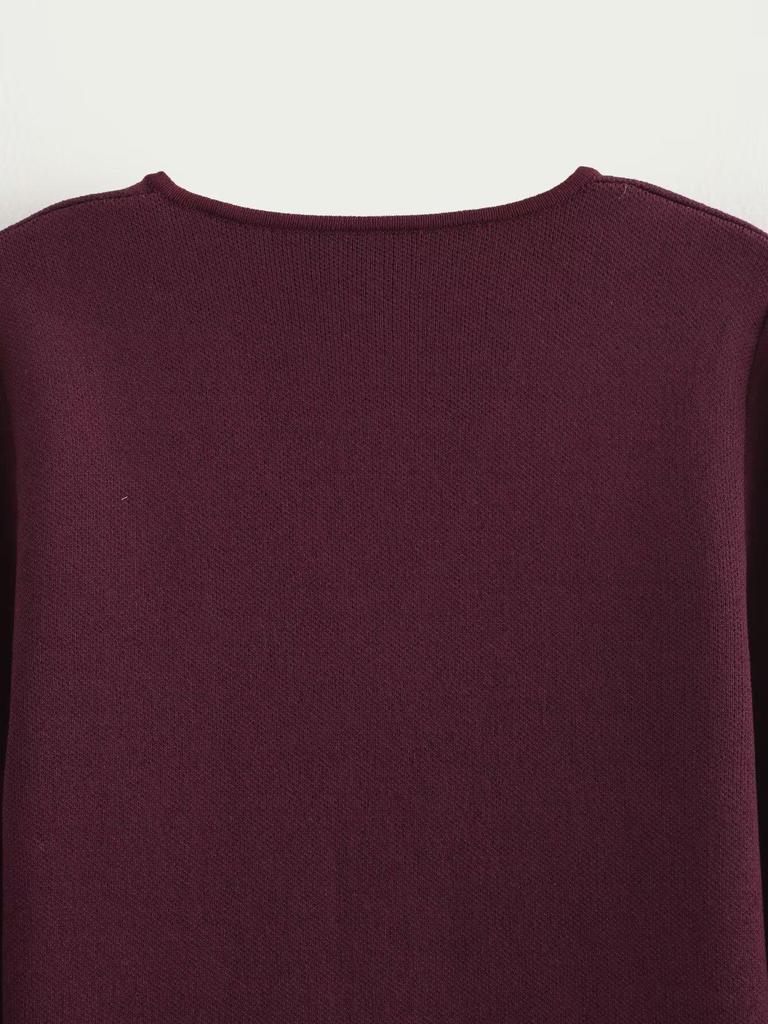 2024 Autumn Women's European & American Style Fashion: Simple Three-Color Gold Button Long Sleeve Knitted Top