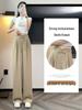 2025 New Women's Chinese-Style Wide-Leg Pants: Spring & Autumn Straight-Leg, Lightweight Suit Pants