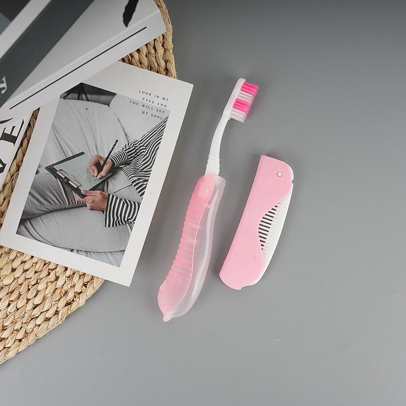 Foldable Travel Toothbrushes, Portable Disposable Soft Bristle Toothbrushes with Protective Covers for Travel and Camping