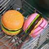 Air Cooler Novelty Hamburger Mini Fan with Makeup Mirror Foldable Design 3-Speed Wind Adjustment USB Rechargeable Cooling Fan