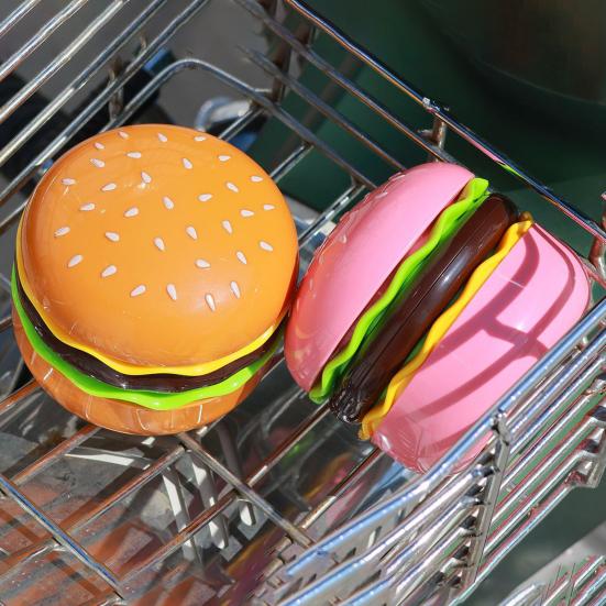 Air Cooler Novelty Hamburger Mini Fan with Makeup Mirror Foldable Design 3-Speed Wind Adjustment USB Rechargeable Cooling Fan