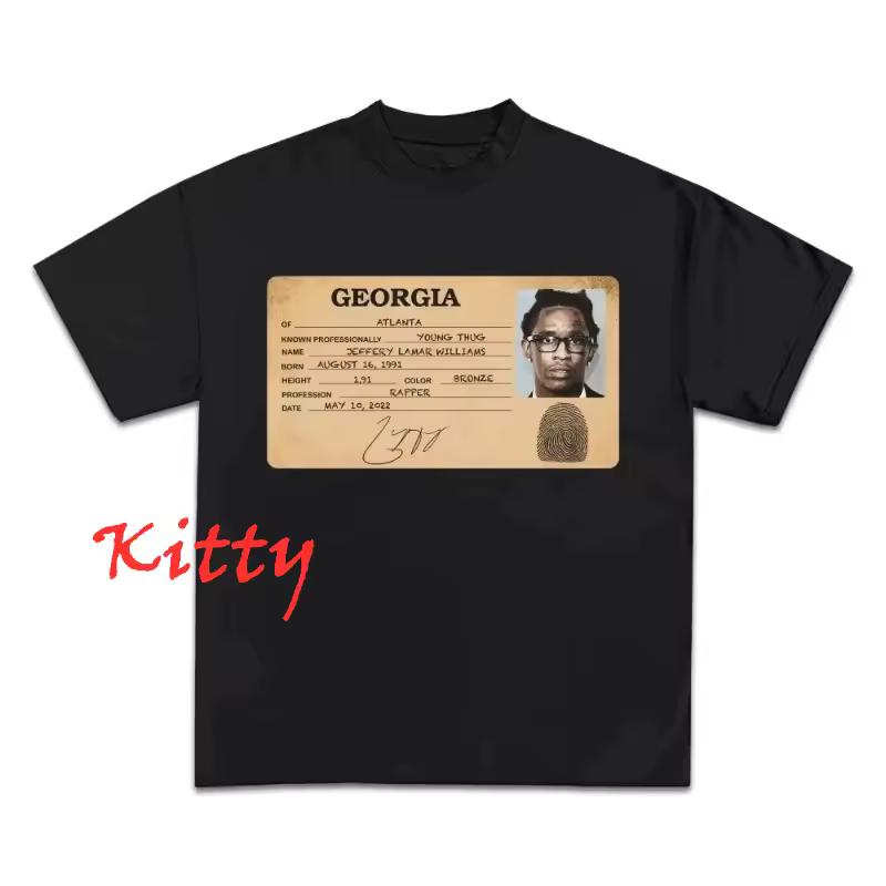 T-shirt Grafica Donna Young Thug Girocollo Alta Qualità Manica Corta Casual Streetwear Y2k Abbigliamento Uomo Streetwear