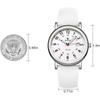 BUREI Women's Analog Quartz Watch White Waterproof Date Slim Lightweight Silicone Band Casual Business