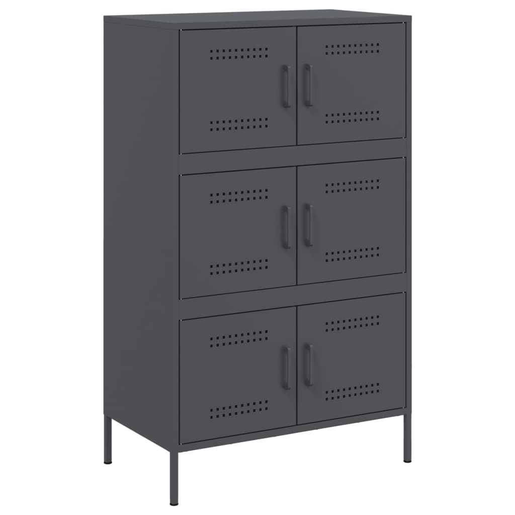 Highboard Anthracite 68 X 39 X 113 Cm Steel