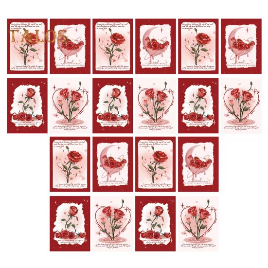 

20 шт. поздравительных открыток ко Дню святого Валентина, бумажные любовные открытки, романтические сувениры, букеты, любовные послания, открытки на годовщины, любимым A