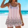 Costume da Bagno da Donna Tankini 2 Pezzi Costume da Bagno con Orlo Floreale Costumi da Bagno per le Vacanze