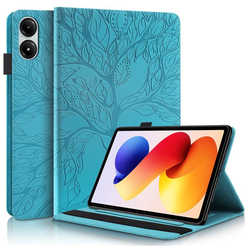 For Poco Pad M1 Case 12.1 Inch Embossed Tree PU Leather Wallet Flip Cover for Funda Xiaomi Poco Pad M1 12.1 2025 Case Etui