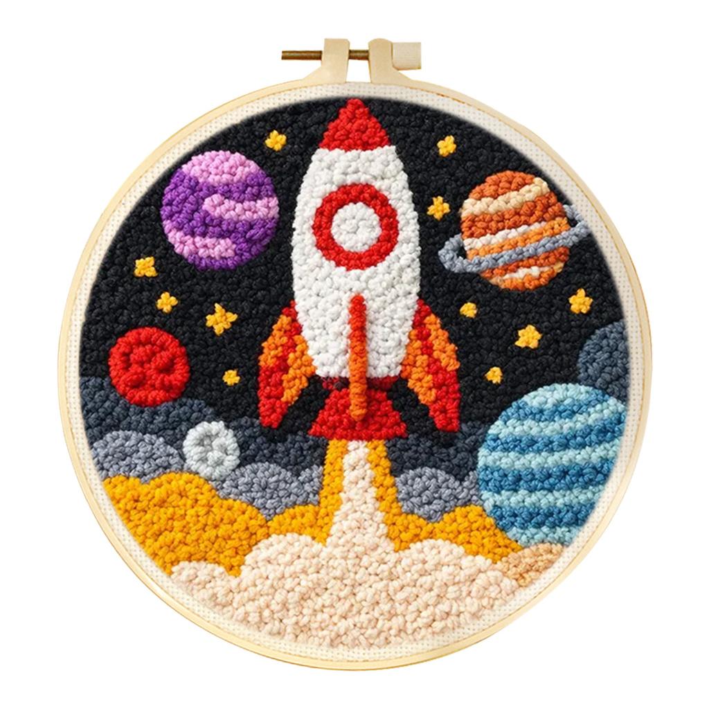 Punch Needle Stickerei für Erwachsene DIY Bastelsets Landschaft des Planetenraums DIY Punch Needle Set Kunsthandwerk DIY Set