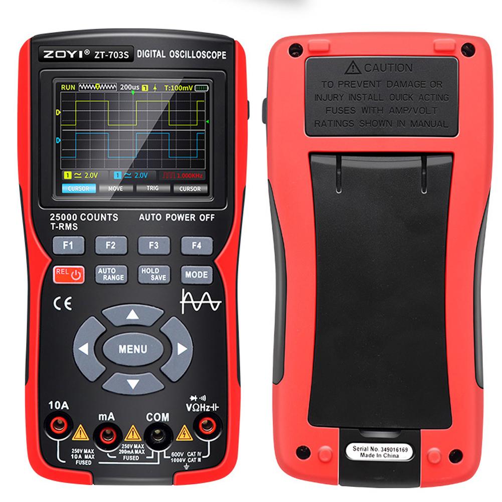 ZOYI ZT703S 3 In 1 Digital Multimeter 50MHz Bandwidth 280MS Rate PC Waveform Data Storage Dual Oscilloscope Signal Generator