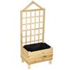 Garden Planters with Trellis for Vine Climbing, Distressed Wooden Raised Beds, 90x43x150cm, Natural Tone