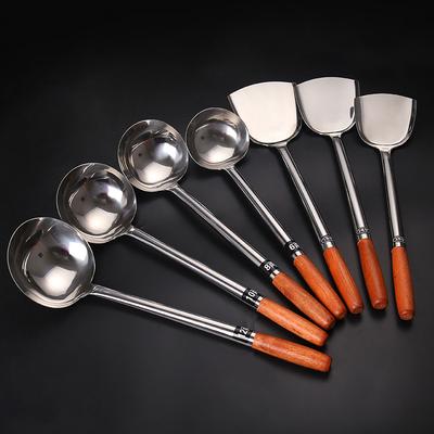 Wok dello Chef, Manico Esteso da Cucina, Mestolo Cavallo Luminoso da Cucina dello Chef, Spatola per Saltare in Padella, Mestolo Colino in Acciaio, Spatola, Mestolo per Riso