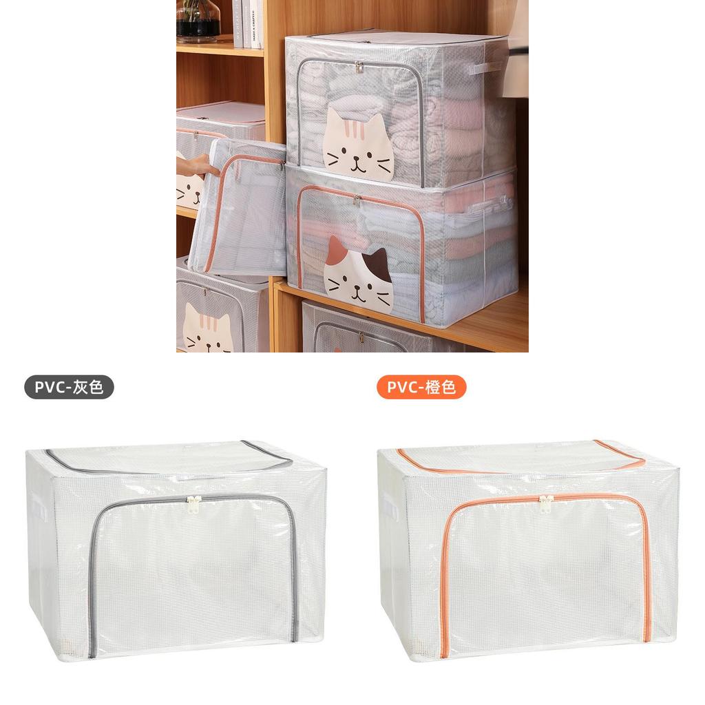 Transparent Storage Box Foldable Large Capacity Clothes Organizer For Bedroom And Closet