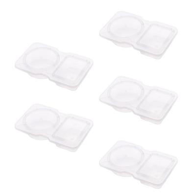 Kunststoff Doppelkammer Gewürzbehälter Transparent 14*8*2.5cm Doppel-Gewürzbehälter mit Deckeln