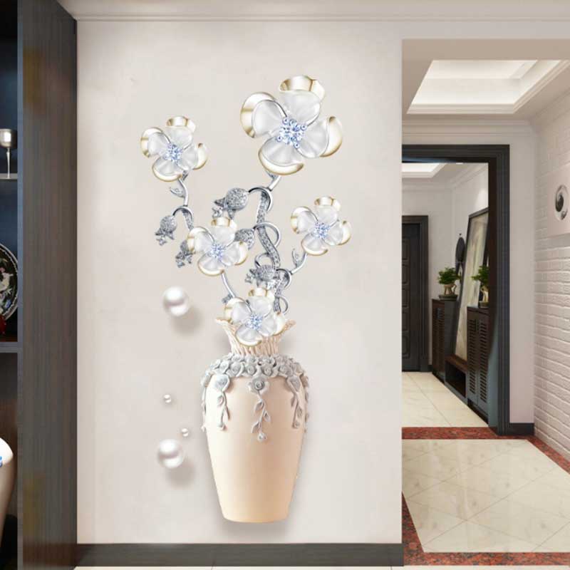 

Китайские наклейки на вазы, украшение фона для гостиной и прихожей, съемные настенные наклейки, наклейки для украшения стен дома Small