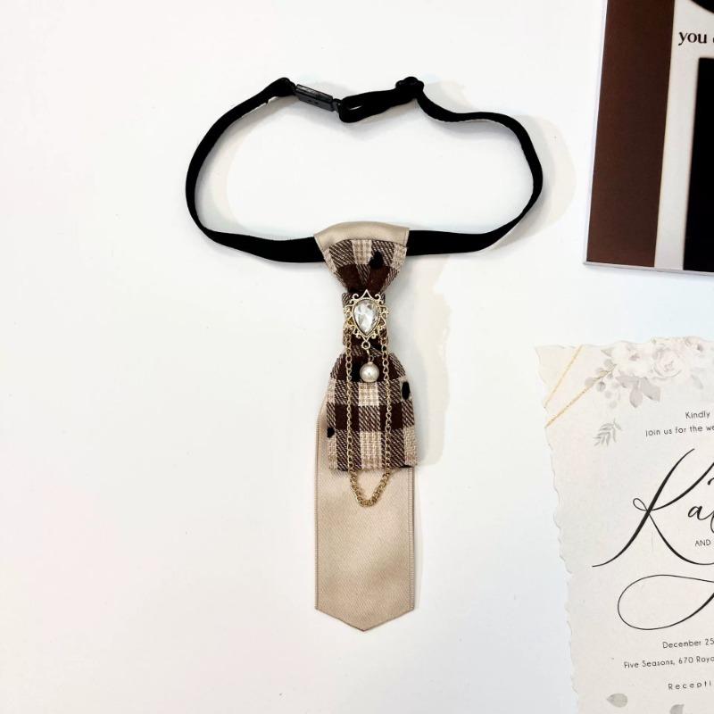 9 Styles Fashion Necktie Metal Chain Crystal Pendant Jewelry Bowtie Evening Adjustable Pre-Tied JK Shirt Decoration Bow Tie