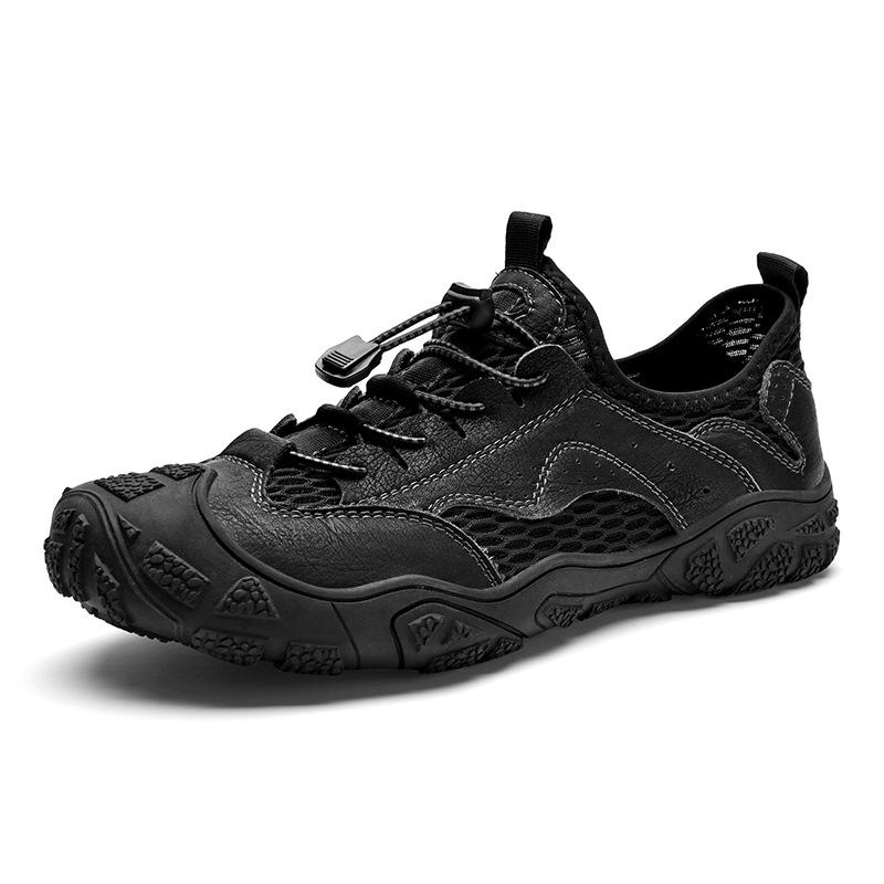Men s Breathable Mesh Hiking Shoes: Plus Size, Non-slip, Casual Outdoor Trekking Sneakers 39 чёрный