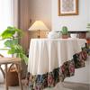 Round Solid Color Table Cloth American Jacquard Splicing Dust-proof Home Restaurant Decoration Hotel Retro Tassel Table Cloth