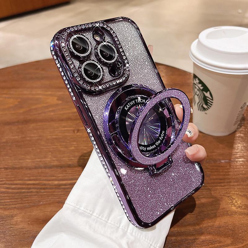 Rhinestone Glitter Magnetic Bracket for iPhone 14 Pro Max Case