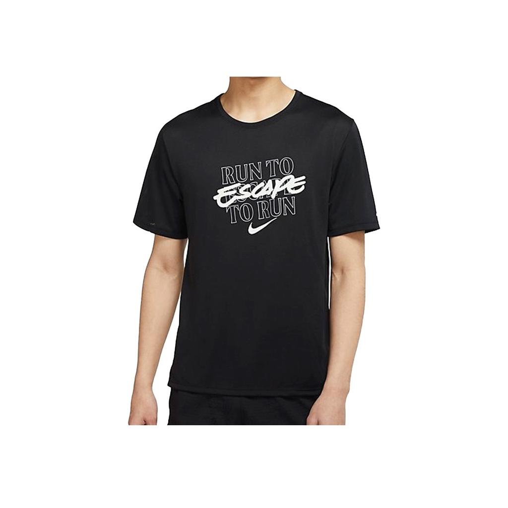 Nike Miler Wild Run Quick-Dry Training Short-Sleeve T-Shirt Men Tops Black DA1182-010