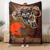 Name Custom Cleveland Browns Print Flannel Blanket High Quality Warm Comfortable Cover for All Seasons Perfect for Gifts Home Decor