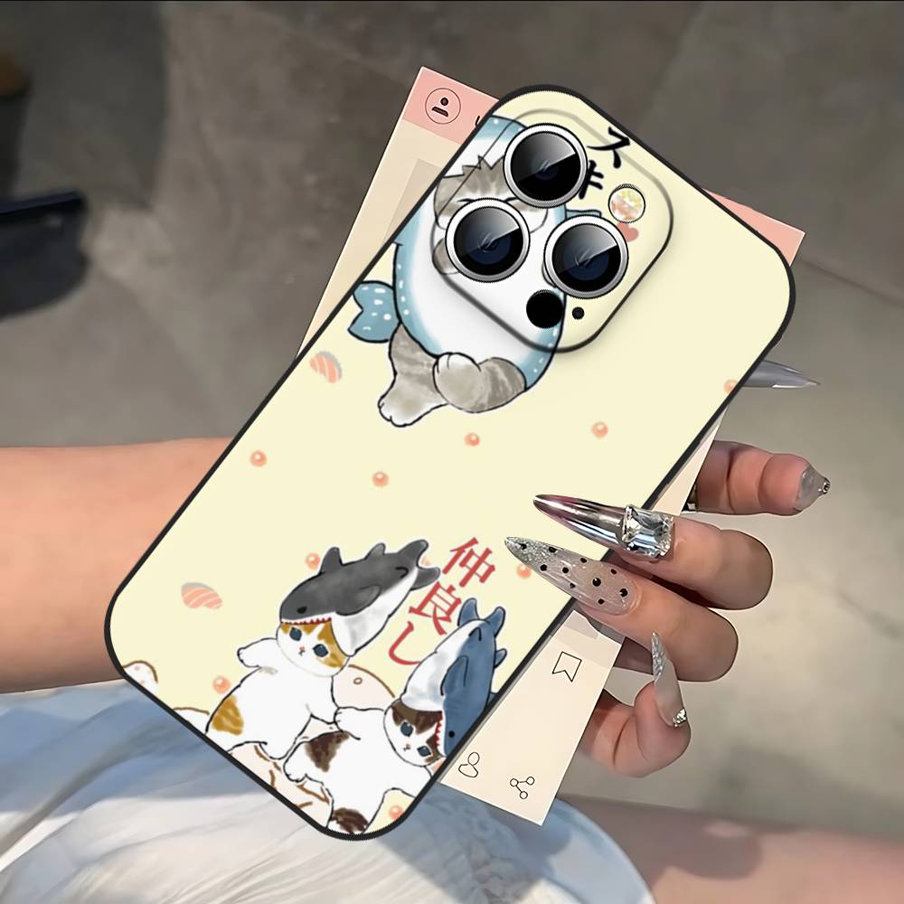 Funny Cartoon Cat Phone Case For IPhone 17 16 15 14 13 12 11 PRO MAX PLUS Mini TPU Soft To Skin-friendly Case