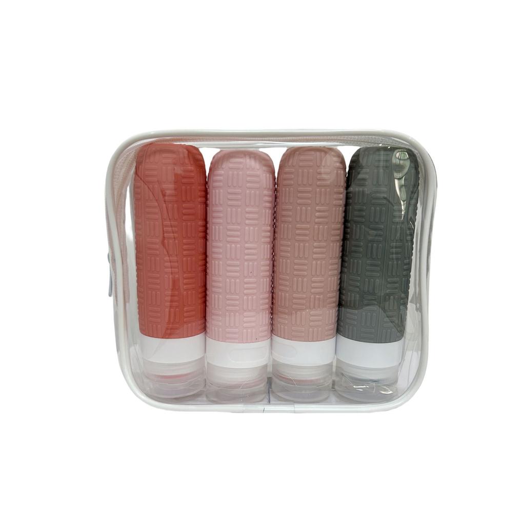 Silicone Travel Bottle Portable Leak Proof Squeeze Size Container Clear Toiletry Bag