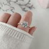 Oval Cut Cubic Zirconia Engagement Ring, 925 Sterling Silver/Gold Plated Solitaire Wedding Jewelry Gift for Women