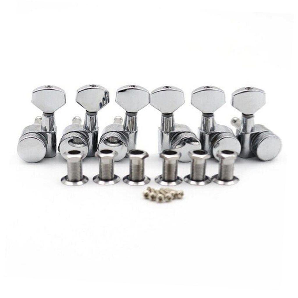 6 Right Inline Electric Guitar Tuning Peg Sealed Locking Tuners Chrome Plated Guitar Tuning Keys Machine Heads 1 : 18