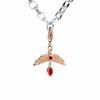 Harry Potter Sterling Silver Fawkes Rose Gold Plated Clip On Charm with Crystals