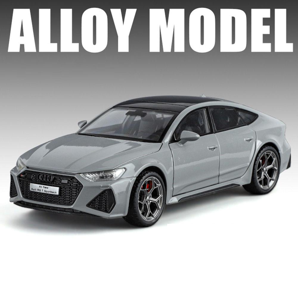1:24 Scale A6L RS7 Model Car Toy Metal Body Rubber Tires Exquisite Interior Sound Light Sports Cars Models for Kids' Edutainment
